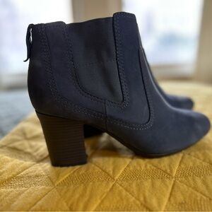 Clarks Blue Suede Chelsea Ankle Booties